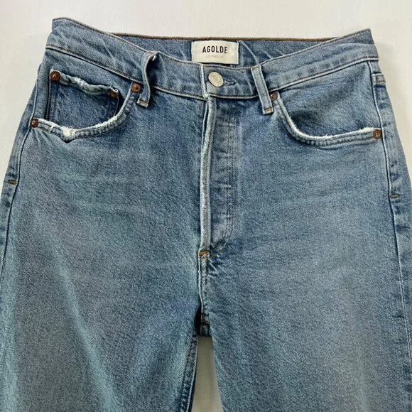 AGOLDE Riley High Rise Straight Crop Jeans in Whiplash Size 25 - Picture 4 of 13